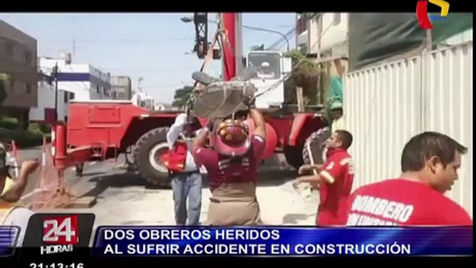 Dos obreros resultaron heridos al sufrir accidente de construcción en La Victoria