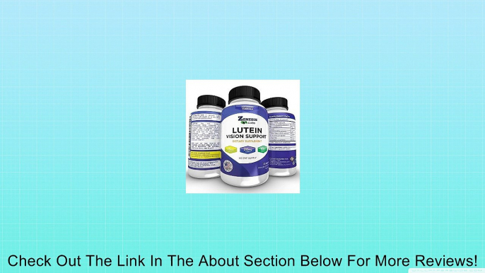 Lutein Vision Support Eye Supplement with Bilberry, Beta-Carotene, Zinc, Grapeseed & Other Minerals - 120 Capsules - Essential Eye Vitamin - 60 Day Supply Review