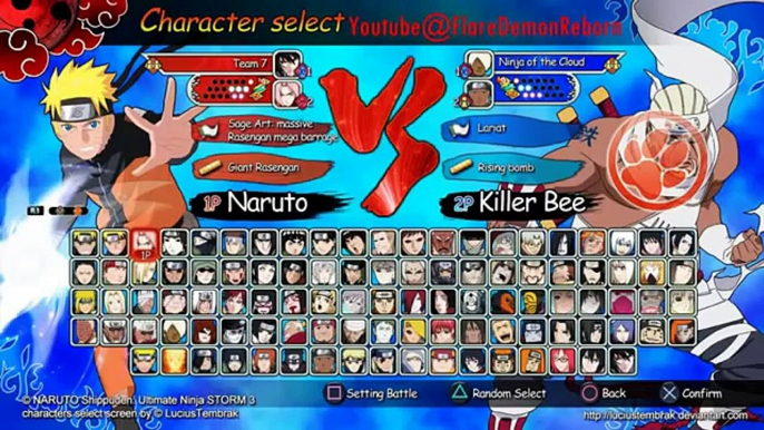 Naruto Shippuden Ultimate Ninja Storm 3 - New Character Select Screen! (FanMade)