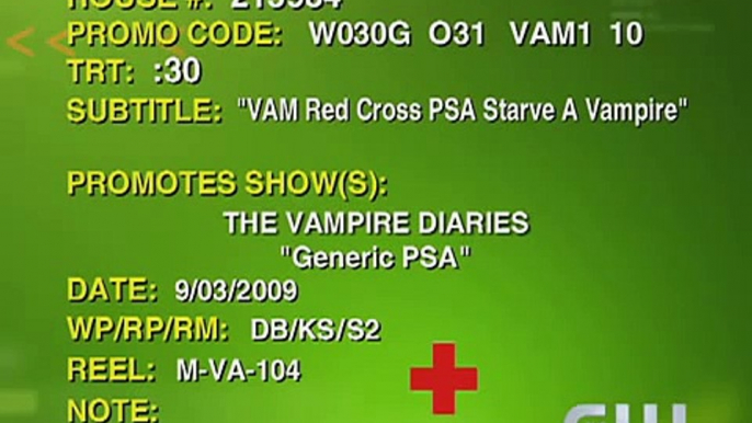 Vampire Diaries: Starve a Vampire. Donate Blood