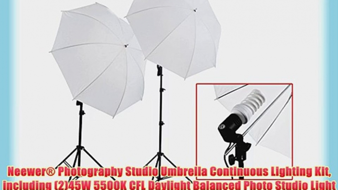 Neewer? Photography Studio Umbrella Continuous Lighting Kit including (2)45W 5500K CFL Daylight