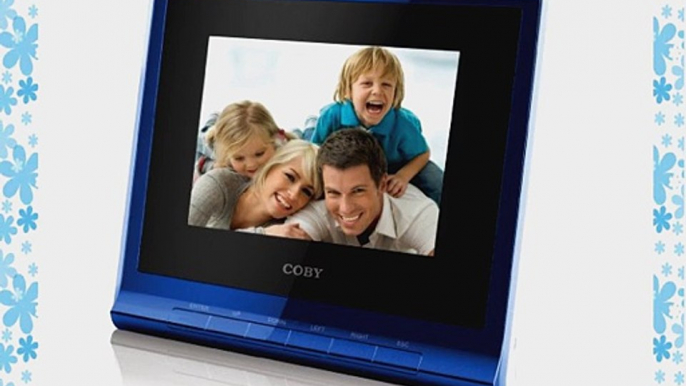 Coby DP356BLU 3.5-Inch Digital Photo Frame with Alarm Clock Blue