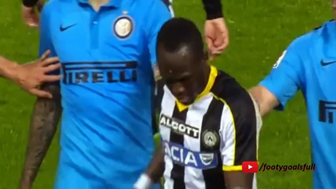 Badu get a red card for hiting the ref - Udinese vs Inter Milan