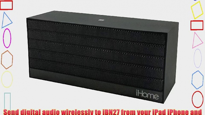 iHome iBN27BX NFC Bluetooth Rechargeable Stereo Mini Speaker in Rubberized Finish Black