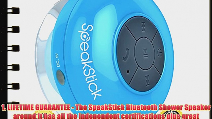 SpeakStick? Waterproof Bluetooth Shower Speaker Talk Wireless