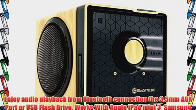 GOgroove BlueSYNC BX Rechargeable Bluetooth Wood Style Speaker with NFC Technology and Removable