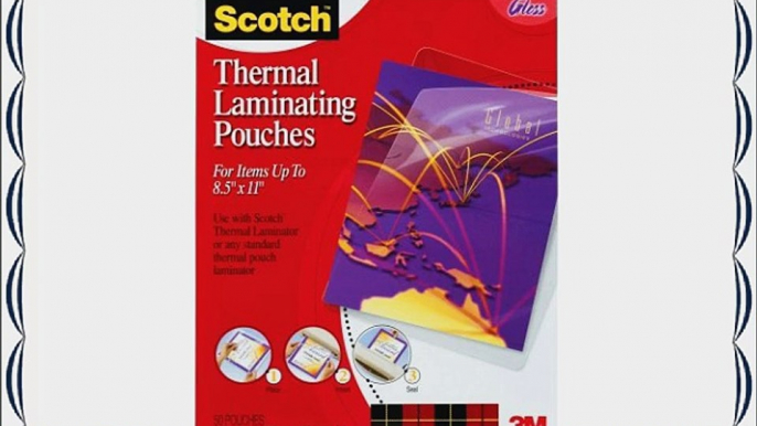 Scotch (TM) Thermal Laminating Pouches 8.5 Inches x 11 Inches 100 Pouches (2 Packs of 50)