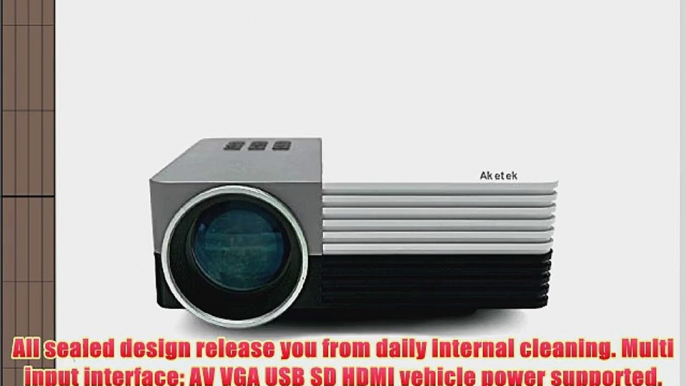 Aketek Latest Multimedia USB/SD/VGA/HDMI/AV/Micro USB Home Cinema Theater Movie Projector LED