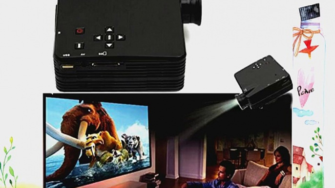 Aketek 1080P LED Protable Projector HD PC AV VGA USB HDMI(Black)