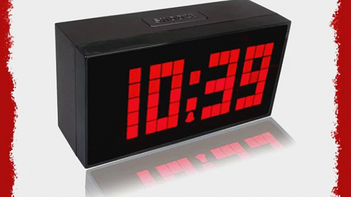 RioRand Large Big Number Jumbo LED Snooze Wall Desk Alarm Clock --red Light