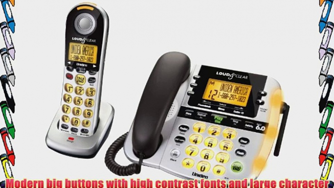 Uniden D2998 Loud and Clear Corded and Cordless Answering System with Big Buttons and Caller