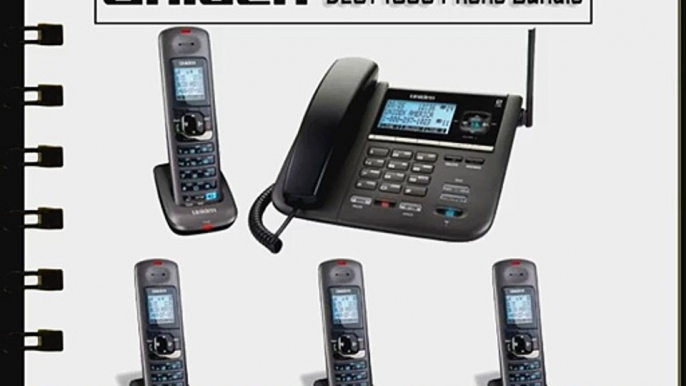 Uniden DECT 6.0 Two-Line Corded Cordless Phonewith Digital Answering System 4 Handsets