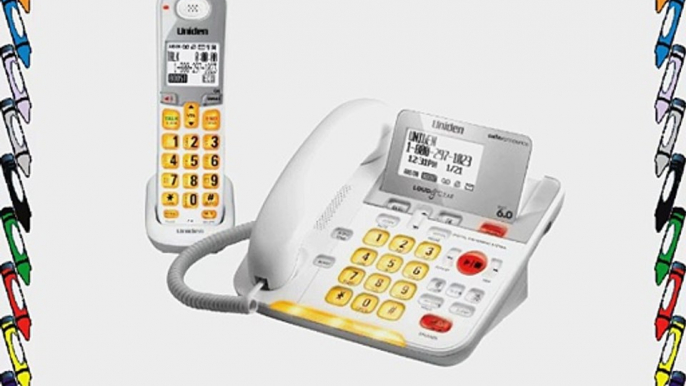 D3098 DECT 6.0 Expandable Corded/Cordless Phone withCaller ID and Answering System White 1