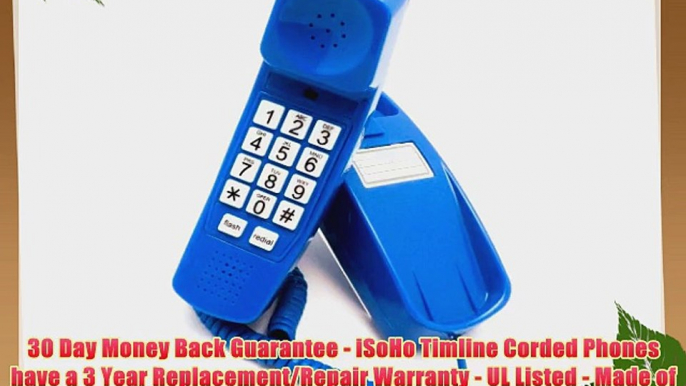 Trimline Phone - Classic Blue - Durable Retro Novelty Telephone - An Improved Version of the