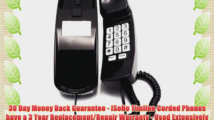 Trimline Phone - Black - Durable Retro Novelty Telephone - An Improved Version of the Princess