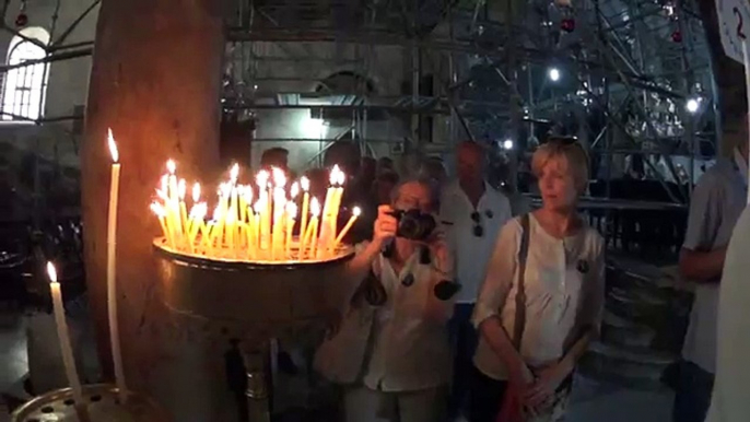 Bethlehem -Entering the Grotto of the Nativity, Greek OrthodoxEntering the Grotto of the Nativity, Greek Orthodox chapel