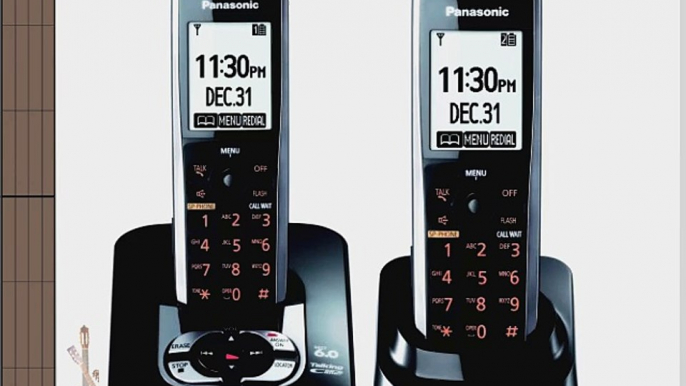 Panasonic Dect 6.0 Black Cordless Phone with Answering Machine and ChoiceMail (KX-TG7432B)