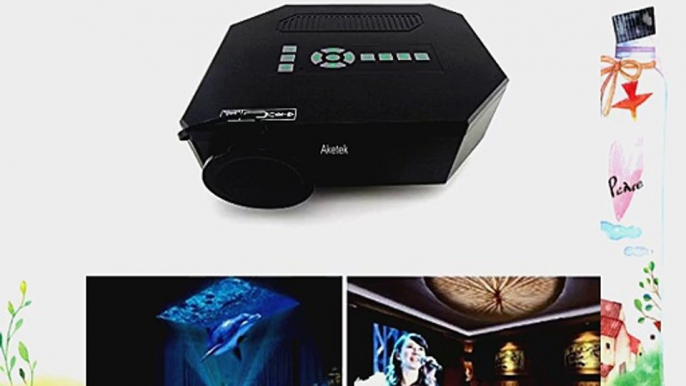 Aketek? UC30 100 150 Lumens Hdmi Portable Mini LED Projector Home Cinema Theater AV/VGA/USB/SD/Micro