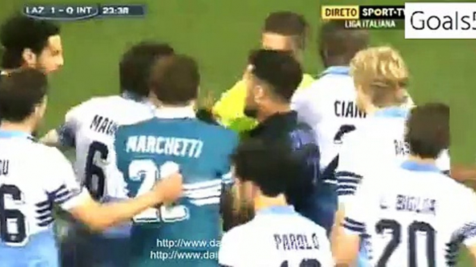 Mauricio RED Card Lazio 1 - 0 Inter Serie A 10-5-2015