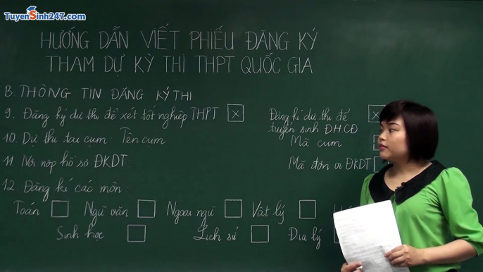 Trường Cao đẳng Dược - Hướng dẫn điền phiếu đăng ký tham dự kỳ thi thpt quốc gia 2015 (phần 2)