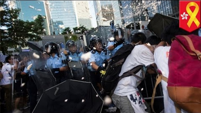 Hong Kong protests: Police unleash tear gas on pro-democracy protests