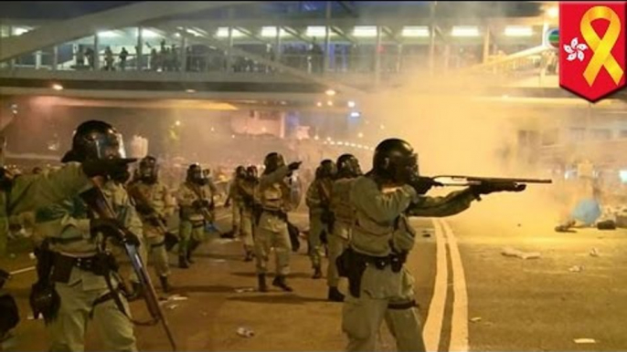 Hong Kong democracy protests: Did police already use rubber bullets?