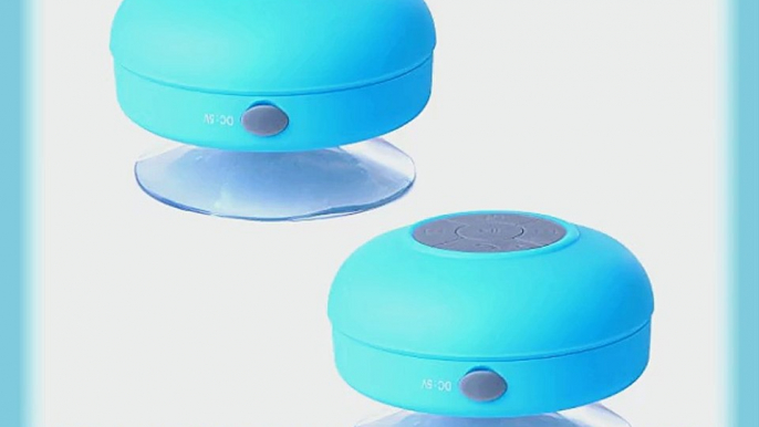 HDE Mini Rechargeable wireless Bluetooth Hands Free Mic Waterproof Outdoor Speaker (Blue)