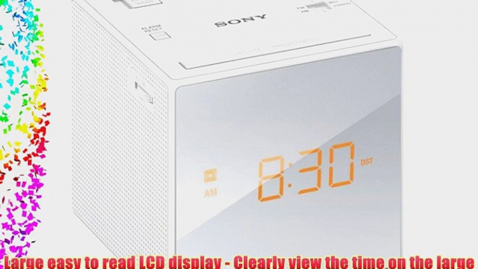 Sony AM/FM Compact Alarm Clock Radio with Easy to Read Backlit LCD Display Battery Back-Up