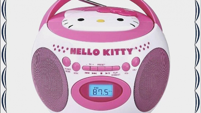 Hello Kitty Bluetooth Cd Boombox with AM/FM Stereo Radio and Digital Tuning