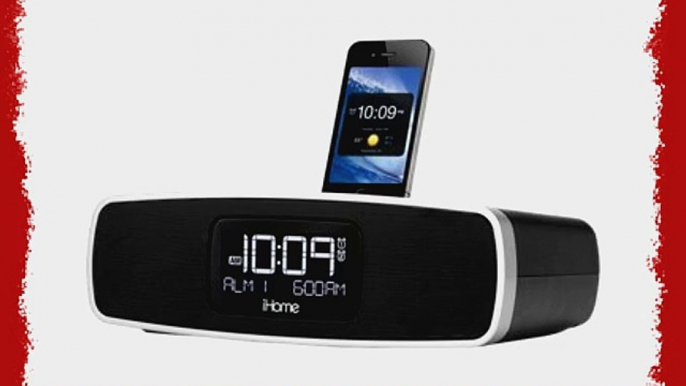 iHome iA90BZ App-Enhanced Dual Alarm Stereo Clock Radio for iPhone / iPod