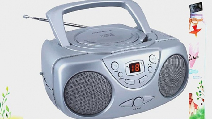 Sylvania SRCD243 Portable CD Player with AM/FM Radio Boombox (Silver)