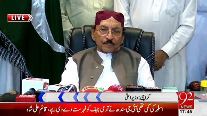 Intelligence Agencies Have Proof of RAW Involvement in Bus Attack Incident- CM Sindh Qaim Ali Shah