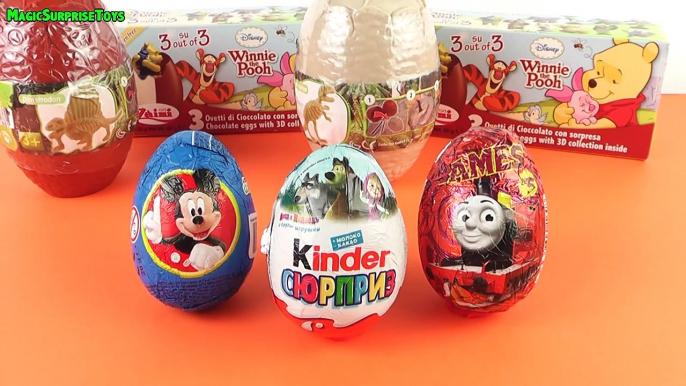 Маша и Медведь Masha i Medved kinder surprise Mickey Mouse and Thomas and Friends surprise eggs