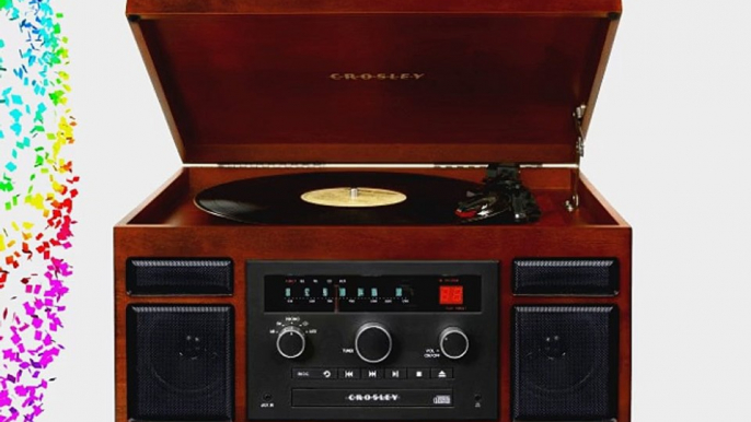 Crosley CR7007A-MA Patriarch 3-Speed Turntable with CD Player and Portable Audio Ready (Mahogany)