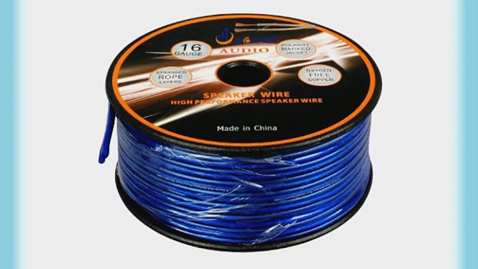 Aurum Cables 16 Gauge Transparent PVC Speaker Wire w/ ft markings every 5 ft - 150 feet