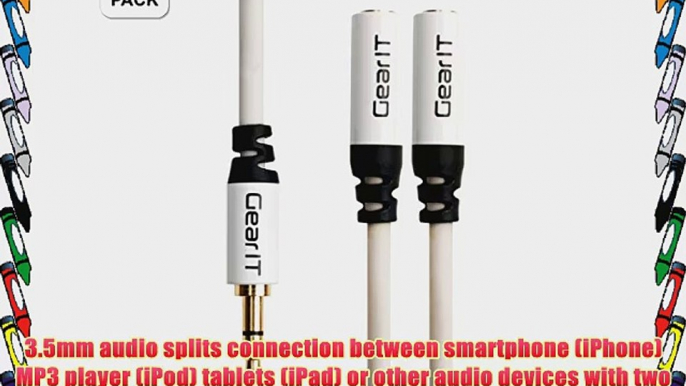 GearIt (10-Pack) 3.5mm Splitter Audio Cable (6 inch / 0.15 Meters) - 3.5mm Male to 2 Female