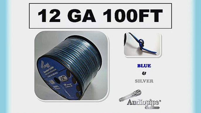 100 FT 12 AWG GAUGE SPEAKER WIRE BLUE SILVER STRANDED COPPER CLAD FLEXIBLE