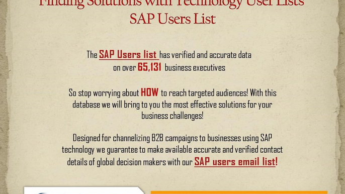 Turnaround business sales and revenue through data-driven campaigns with our SAP users list