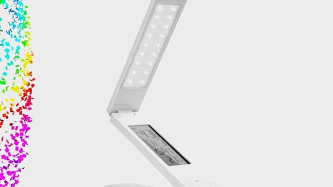 Group Up@ Rechargeable Folding LED Book Reading Lamp Light Calendar Clock Alarm Thermometer