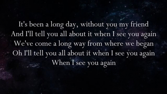 Wiz Khalifa - See you again Lyrics HD Original