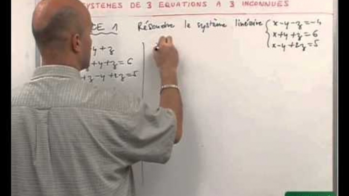 34 Systèmes linéaires : résolution des systèmes linéaires de trois équations à trois inconnues