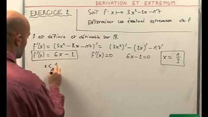 32 Dérivation : extremum relatif à la dérivation d'une fonction réelle