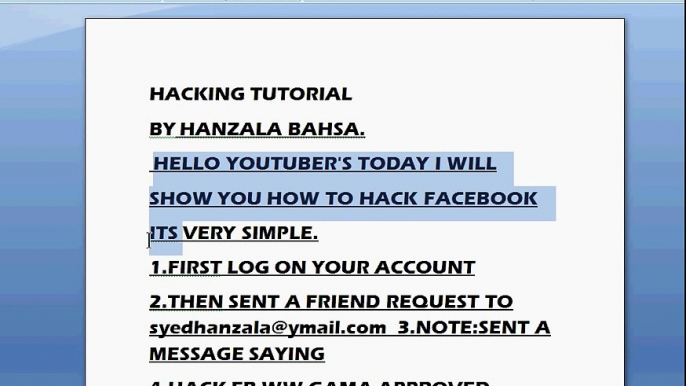 Hacking FB Tutorial Without software and phising But just by sending an mail1avi