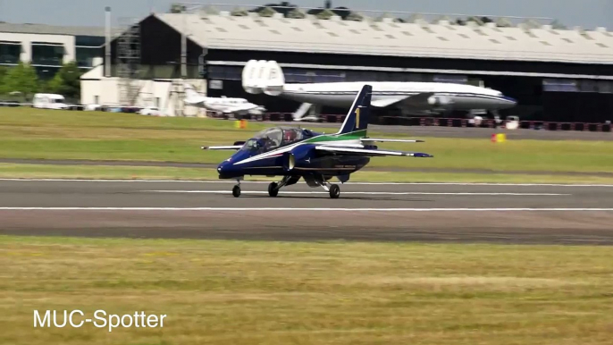 BLACK SHAPE BS100 , Alenia AERMACCHI M-345 and M-346 flypast at Farnborough Airshow 2014