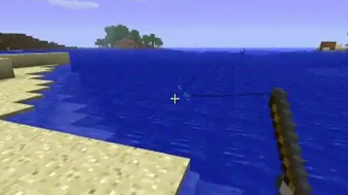 Minecraft- comment fabriquer une canne pêche et pécher