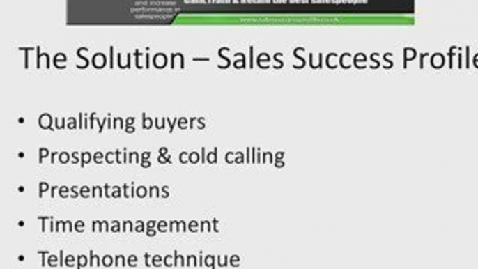 Improve your selling skills | Sales Success Profile