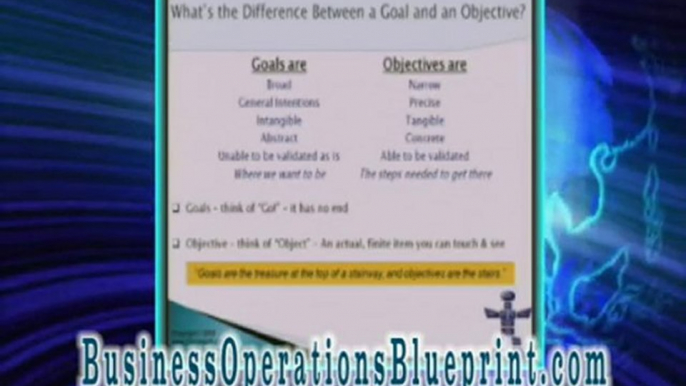 Goals and Objectives - Business Operations Blueprint