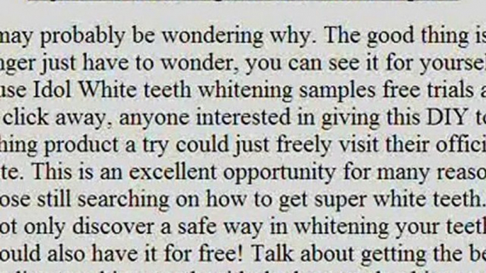 Idol White Teeth Whitening Sample – Idol Teeth Whitener