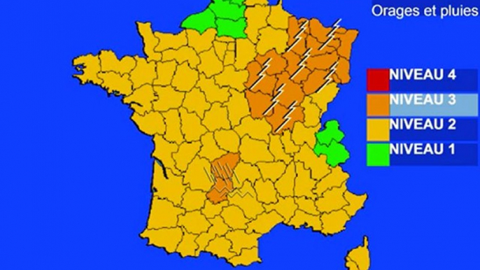 Météo 10 juin 2010: vigilance orages violents et pluie