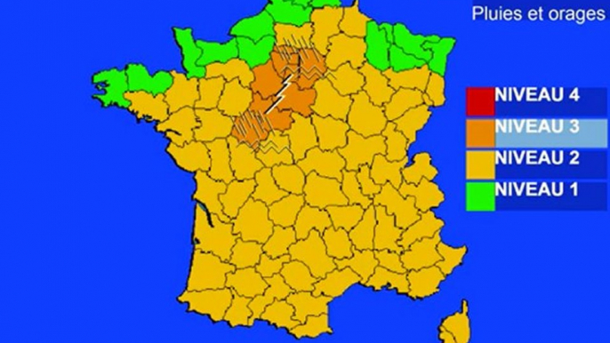 Météo 12 juin 2010: Vigilance orange pluie et orages